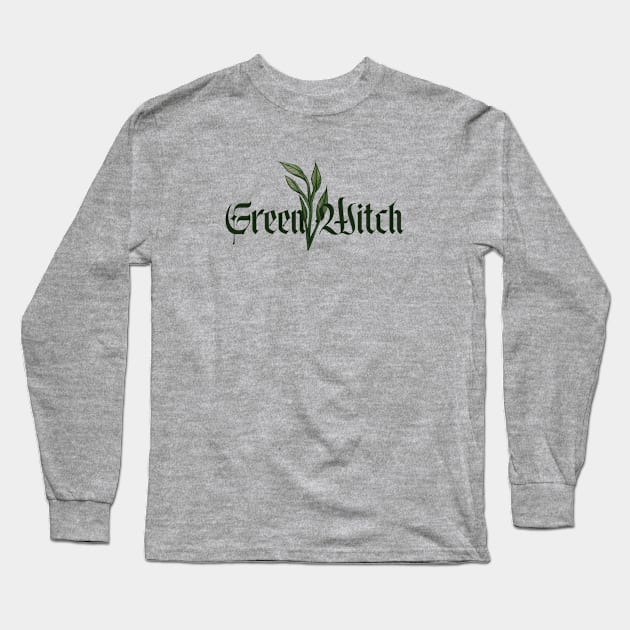 Green Witch Long Sleeve T-Shirt by bubbsnugg